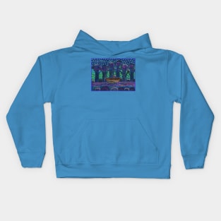 Boat Floating on the River Kids Hoodie